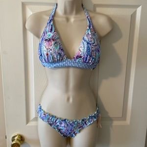 NEW SEXY 🔥 Victoria’s Secret Bikini Blue Paisley Foil
